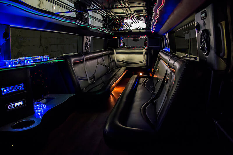 Limousine with wet bar and great sound system